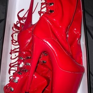 Red Thigh High Flamingo 3063 Pleaser